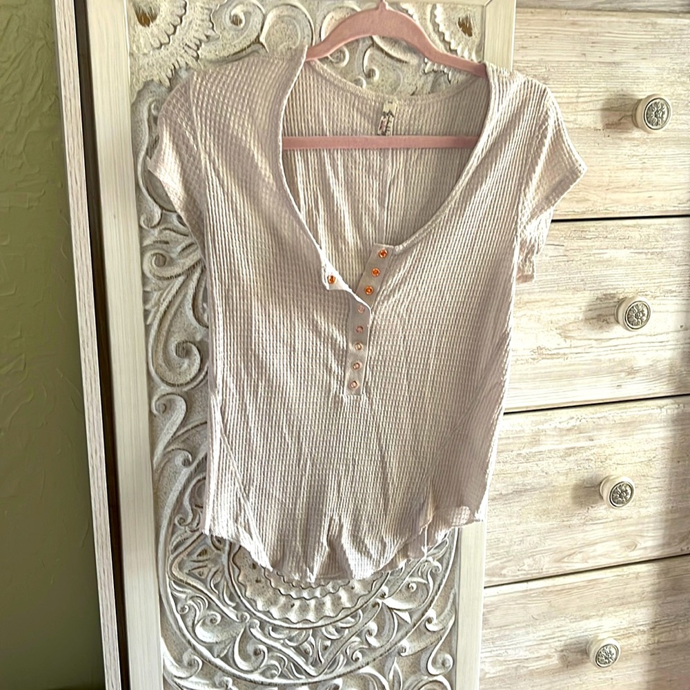 Free people cream tee large